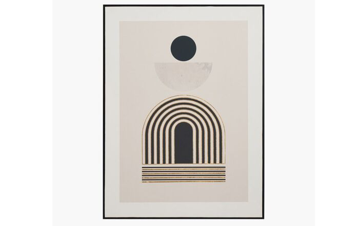 Pacific Lifestyle Art Deco Print With Linear Gold Details And Black Frame-71-337