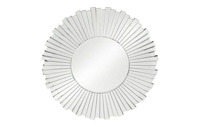 Pacific Lifestyle Mirrored Glass Starburst Round Wall Mirror-SKU: 73-091