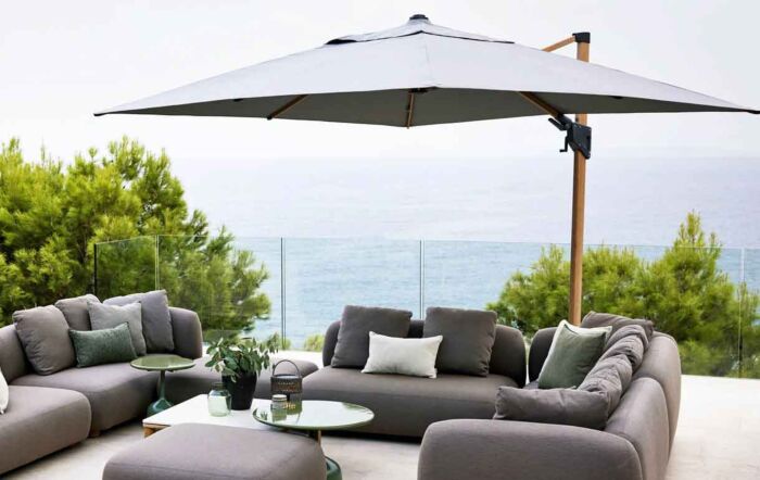 Cane-Line Hyde Luxe Hanging Parasol 3m x 4m - Taupe-583X4Y505