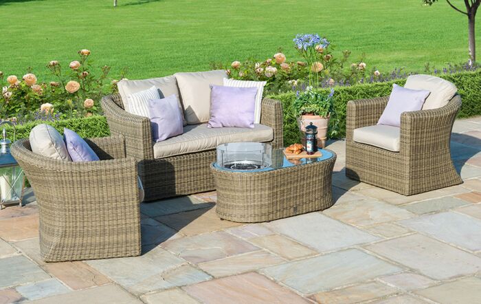 Maze Winchester 2 Seat Sofa Set with Fire Pit-WIN-202034-FP