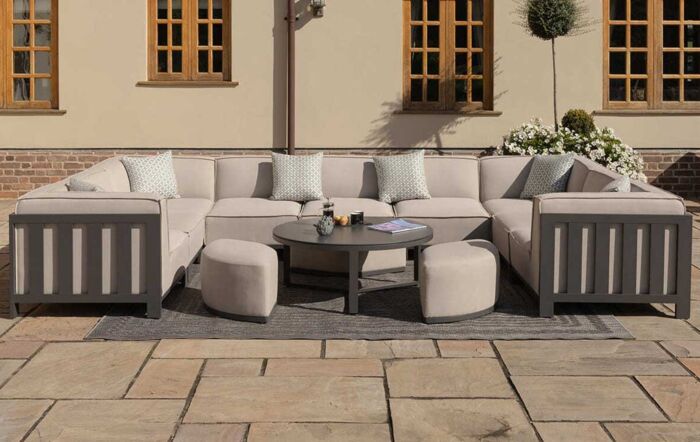 Maze Ibiza U Shape Corner Set With Round Coffee Table-FB-IBIZ-USCSS-R-OT