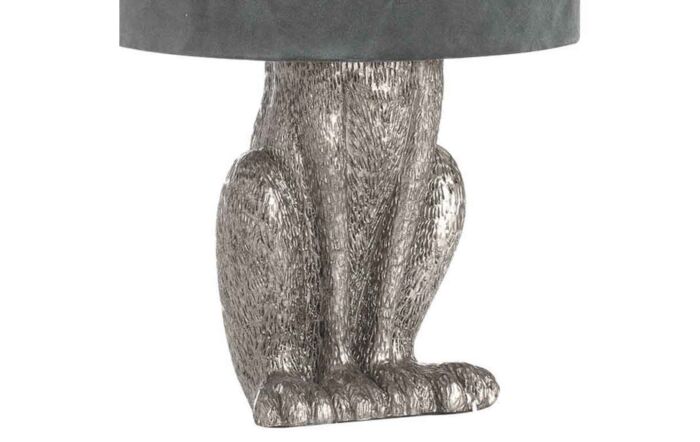 Hill&#x20;Interiors&#x20;Silver&#x20;Hare&#x20;Lamp&#x20;With&#x20;Velvet&#x20;Grey&#x20;Shade-20697&#x20;1