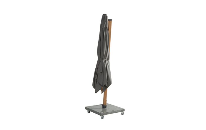 4 Seasons Outdoor Siesta Premium 3m Wood Effect Parasol with 125kg Wheeled Base -08670-1