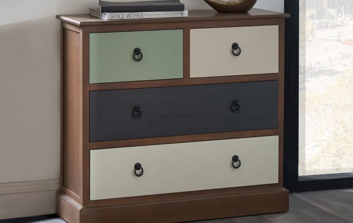 Pacific&#x20;Lifestyle&#x20;Loft&#x20;Pine&#x20;Wood&#x20;Sage&#x20;Multicoloured&#x20;4&#x20;Drawer&#x20;Unit-76-528&#x20;1