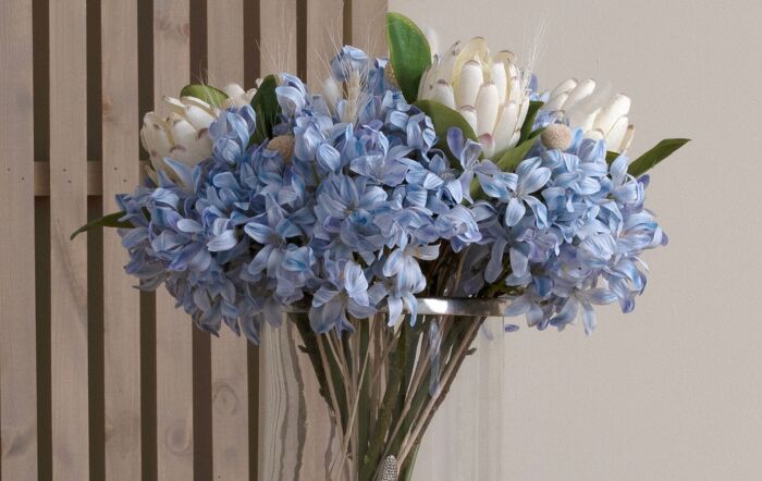 Hill Interiors Coastal Calm Flower Arrangement and Starfish Hurricane-22228 & 20484
