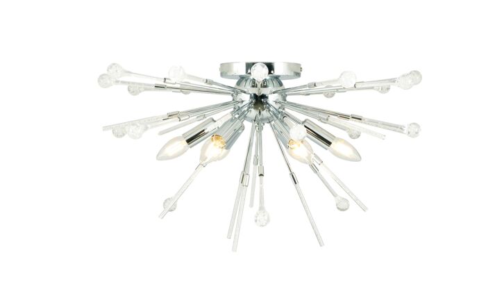 Pacific Lifestyle Galina Silver and Clear Acrylic Sputnik Semi-Flush Pendant-35-342