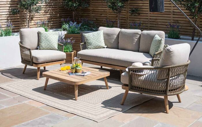 Maze Bali Rope Weave Three Seat Outdoor Sofa Set-BALI-3SLS-GR-OT