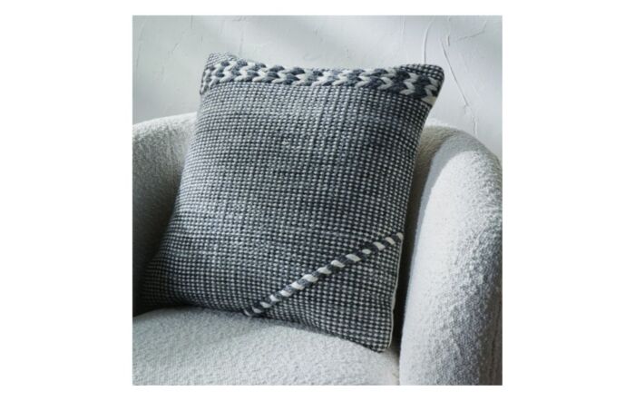 Pacific Lifestyle Plaited Stripe Indoor/Outdoor Scatter Cushion-18-712-GY-WH