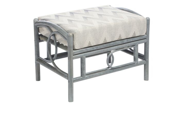 Desser Madrid Grey Cane Rattan Wicker Footstool