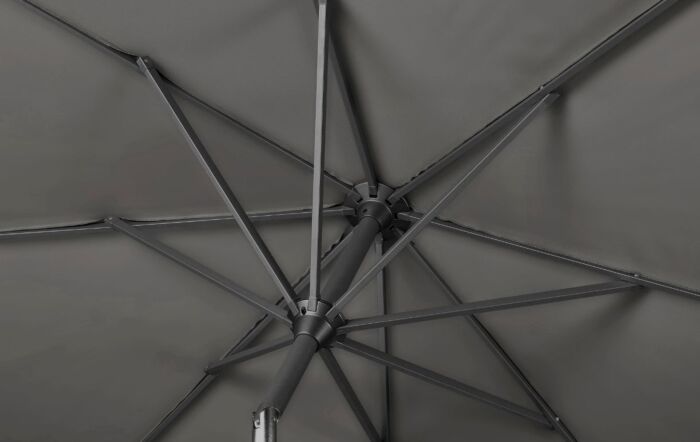 Pacific Lifestyle Riva Premium 3mt Round Faded Black Parasol With 25kg Base-18-186-FB-18-205