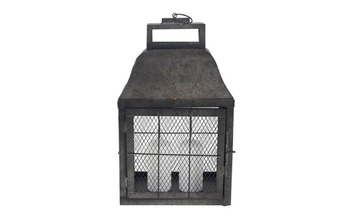 Pacific Lifestyle Dark Grey Galvanised Metal Oblong Small Lantern-70-591-DG-S