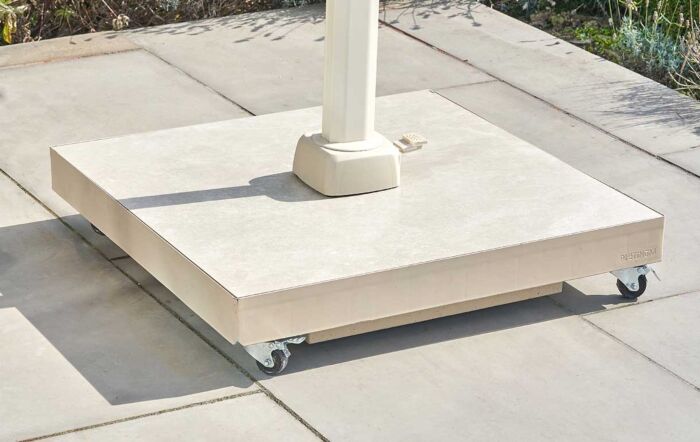 Pacific Lifestyle Ceramica Fillable 90kg Wheeled Parasol Base - Sandstone-18-299-SA