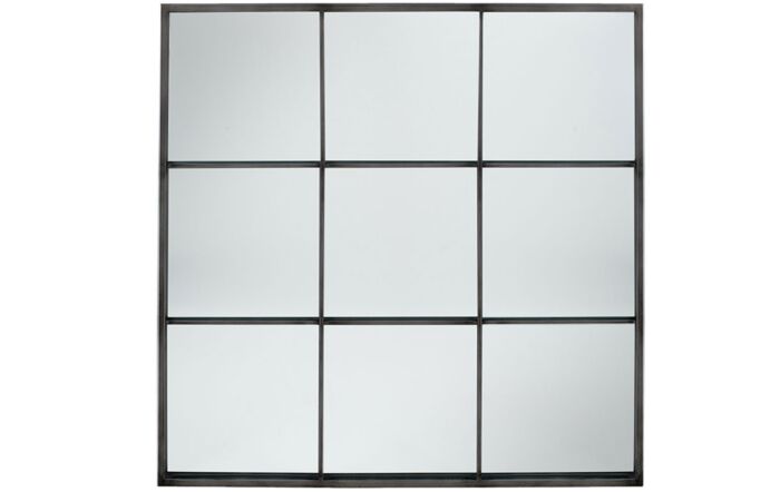 Pacific Lifestyle Dark Grey Metal 9 Section Square Wall Mirror