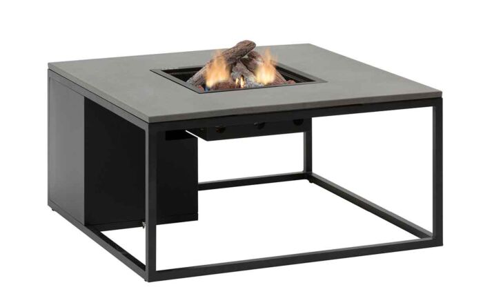 Pacific Lifestyle Cosiloft 100cm Black Steel and Grey Stone Effect Firepit-18-508-BK-GY