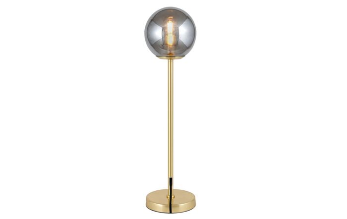 Pacific Lifestyle Arabella Smoked Glass Orb And Gold Metal Table Lamp-30-900-C
