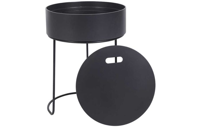 Pacific Lifestyle Hugo Dark Grey Wood And Black Metal Storage Table-76-532-DG