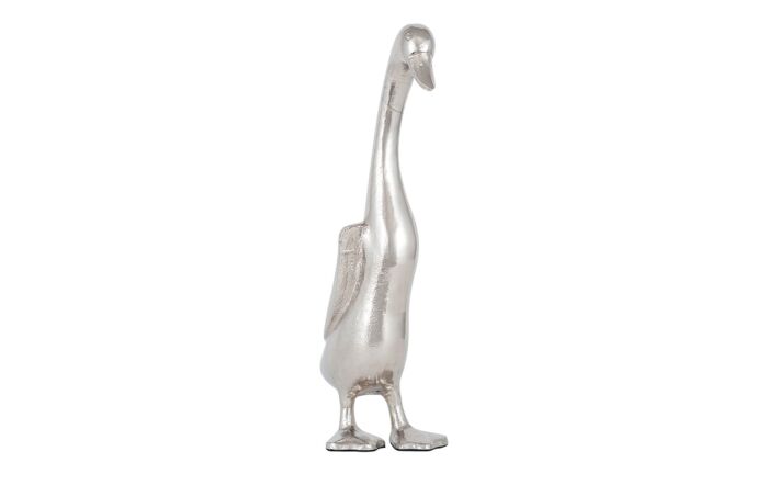 Pacific Lifestyle Silver Metal Large Duck Statue-70-626- SI