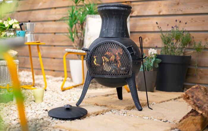 La Hacienda Squat Pewter Chimenea-56139