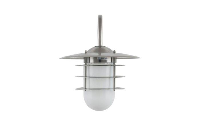 Pacific Lifestyle Centauri Brushed Steel Metal and Opaque Glass Outdoor Wall Light-40-036