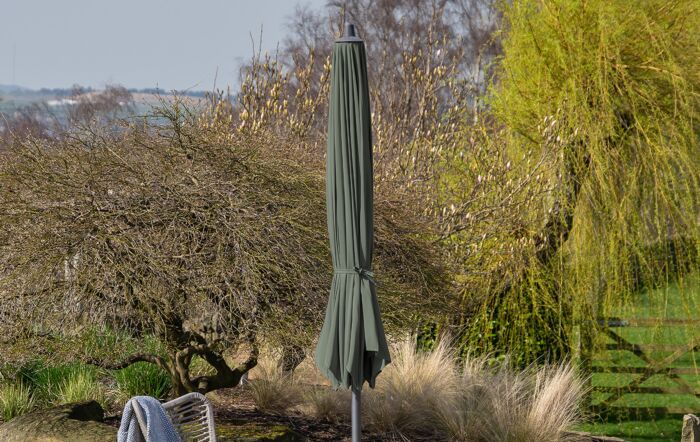 Pacific Lifestyle Riva 3.5m Round Parasol - Olive-18-120-OL
