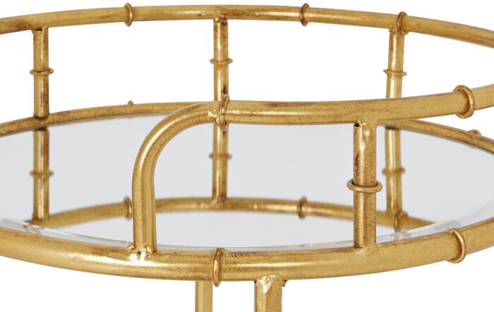 Hill Interiors Gold Round Drinks Trolley-22484