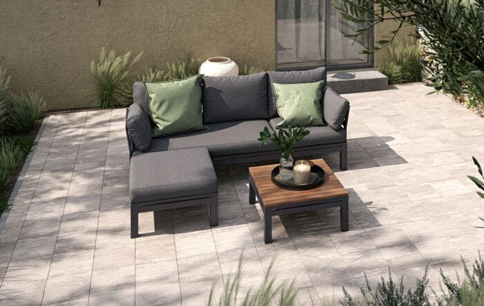 Maze Oslo Chaise Outdoor Sofa Set - Charcoal-OSL-101010