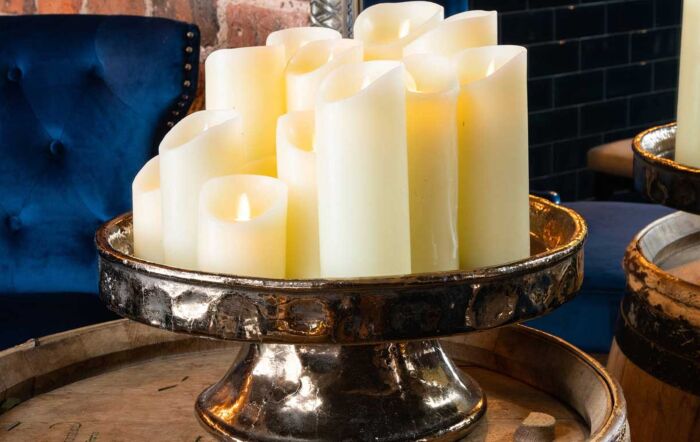 Luxe Collection 3 x 8 Cream Flickering Flame LED Wax Candle