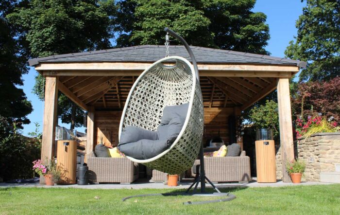 Bramblecrest Monterey Single Hanging Cocoon Egg Chair - Grey-RMHC1E