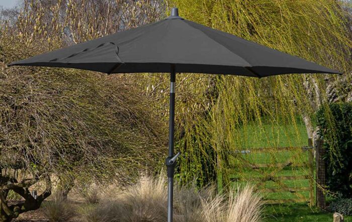 Riva 2.5m Round Parasol with 25kg Base - Anthracite-18-118-GY 18-205-25