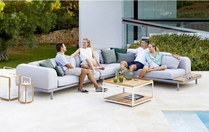 Cane-Line Space Large Fabric Garden Corner Sofa Set-6540AITL-temp