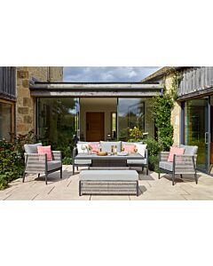 Bramblecrest Mauritius 3 Seat Sofa Set with Rectangle Adjustable Table - Grey