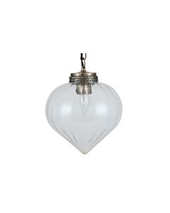 Pacific Lifestyle Gemma Clear Glass and Antique Brass Tear Drop Pendant