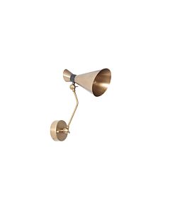 Pacific Lifestyle Wendell Antique Brass Metal Conical Wall Light