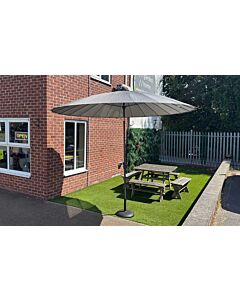 4 Seasons Outdoor Shanghai 3m Round Centre Pole Parasol and 15kg Base - Charcoal