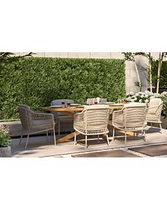 4 Seasons Outdoor Puccini 6 Seat Garden Dining Set With Ellipse Table