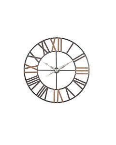 Pacific Lifestyle Antique Grey Metal & Wood Round Wall Clock
