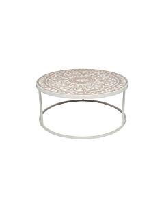 Pacific Lifestyle Antique White & Cream Wood & Iron Coffee Table