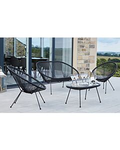 Pacific Lifestyle Rio 4 Piece Garden Set-Black