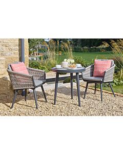 Bramblecrest Mauritius Round Garden Bistro Set - Grey