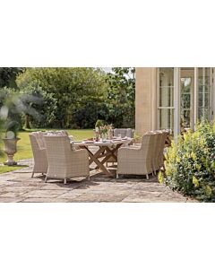 Bramblecrest Chedworth Eight Seater Rectangle Garden Dining Set - Sandstone