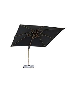 Bramblecrest Chichester Wood Effect Square Cantilever Parasol with Granite Base - Grey