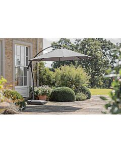 Bramblecrest Gloucester 3M Round Grey Parasol - includes FREE COVER