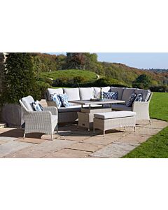 Bramblecrest Tetbury Corner Sofa Set with Adjustable Tree-Free Table & Armchair - Nutmeg