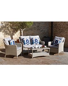 Bramblecrest Tetbury 2 Seat Sofa Set with Tree-Free Coffee Table & Chairs - Nutmeg