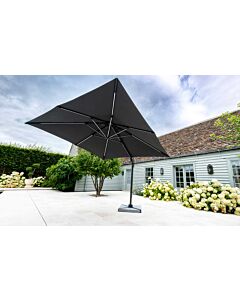 Bramblecrest Truro 3M Square LED Grey Parasol inc Granite Base -  FREE cover