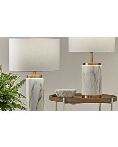 Pacific Lifestyle Carrara Marble Effect Ceramic Tall Table Lamp
