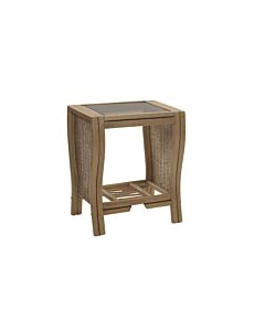 Desser Opera Cane Glass Top Side Table