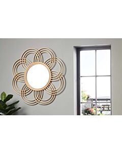 Desser Sunflower Rattan Wall Mirror - Natural