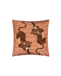 Furn. Tibetan Tiger Outdoor Cushion - Coral