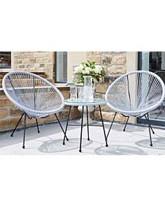 Pacific Lifestyle Rio 3 Piece Garden Bistro Set - Grey